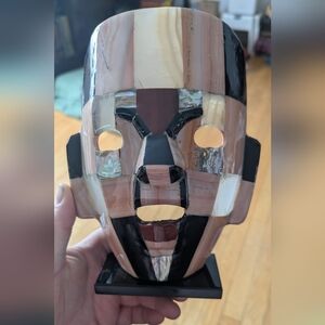 Abstract Multicolor Stone Mask Sculpture